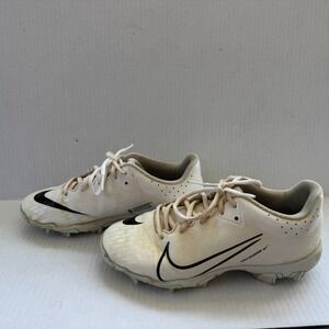 Nike‎ Diamond Kids Baseball Cleats Molded White Black Turf Shoes
